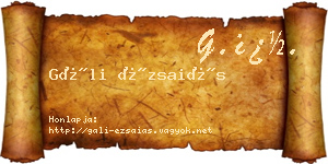 Gáli Ézsaiás névjegykártya